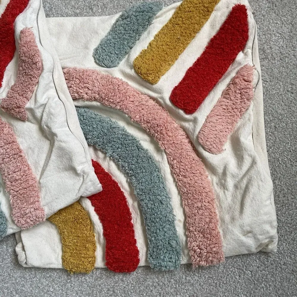 Pillowcase Set Multicolor Rainbow Pattern Set of 2 Size 12